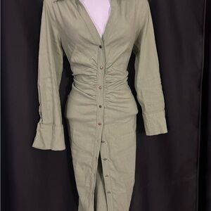 Zara Mint Green Ruched Sheath Dress